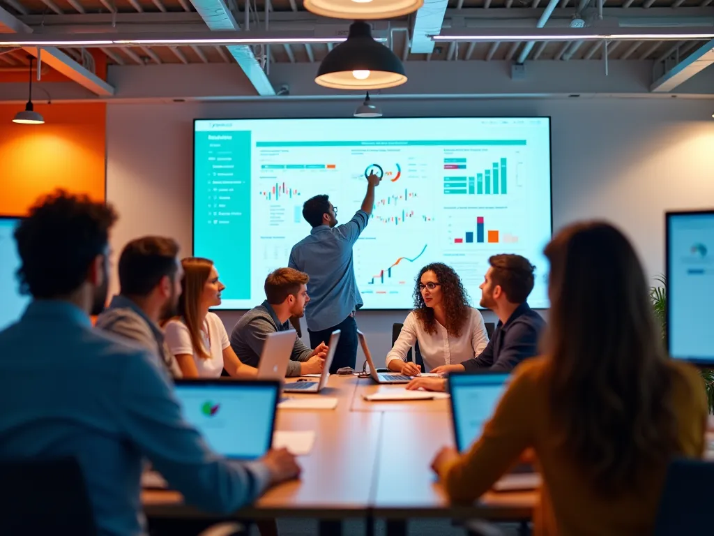 Team analysiert Kennzahlen